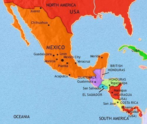 Mexic america hartă