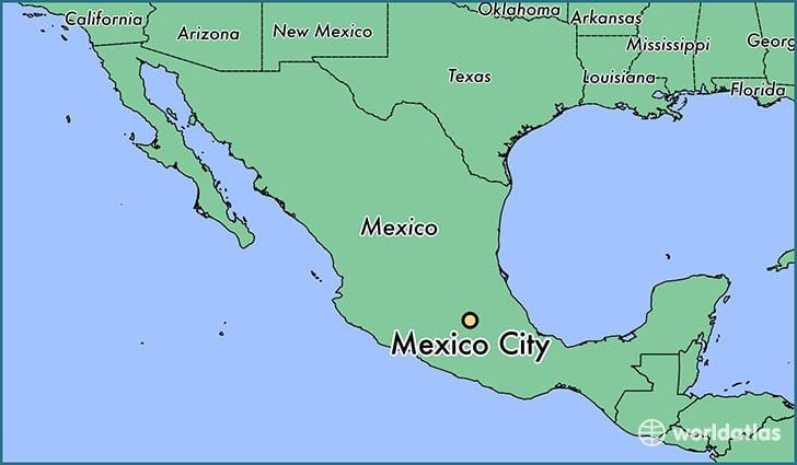 arată o hartă a Mexicului
