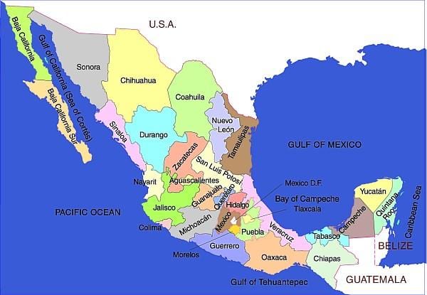 membre Mexic hartă
