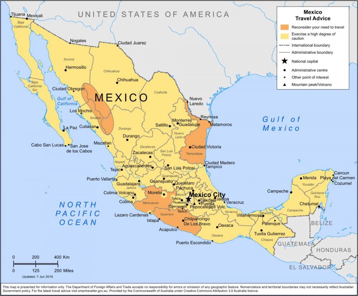 coasta Mexicului hartă