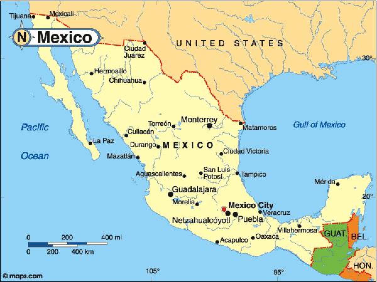 țara Mexico hartă
