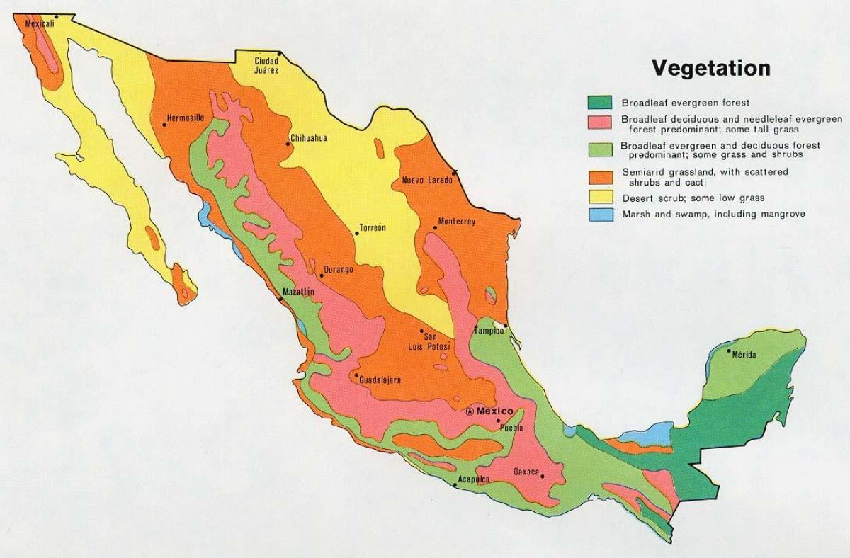harta Mexic natual resurse