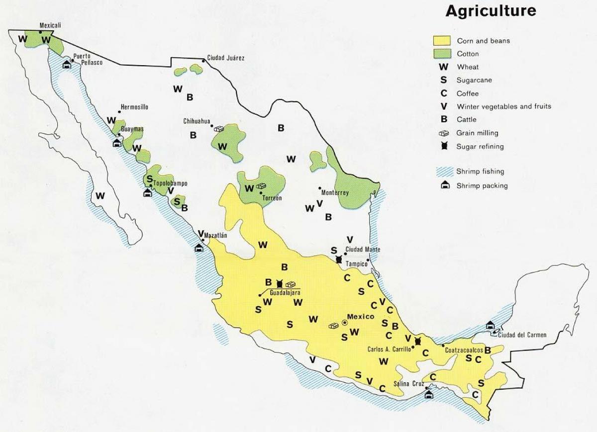 harta Mexic agricultură