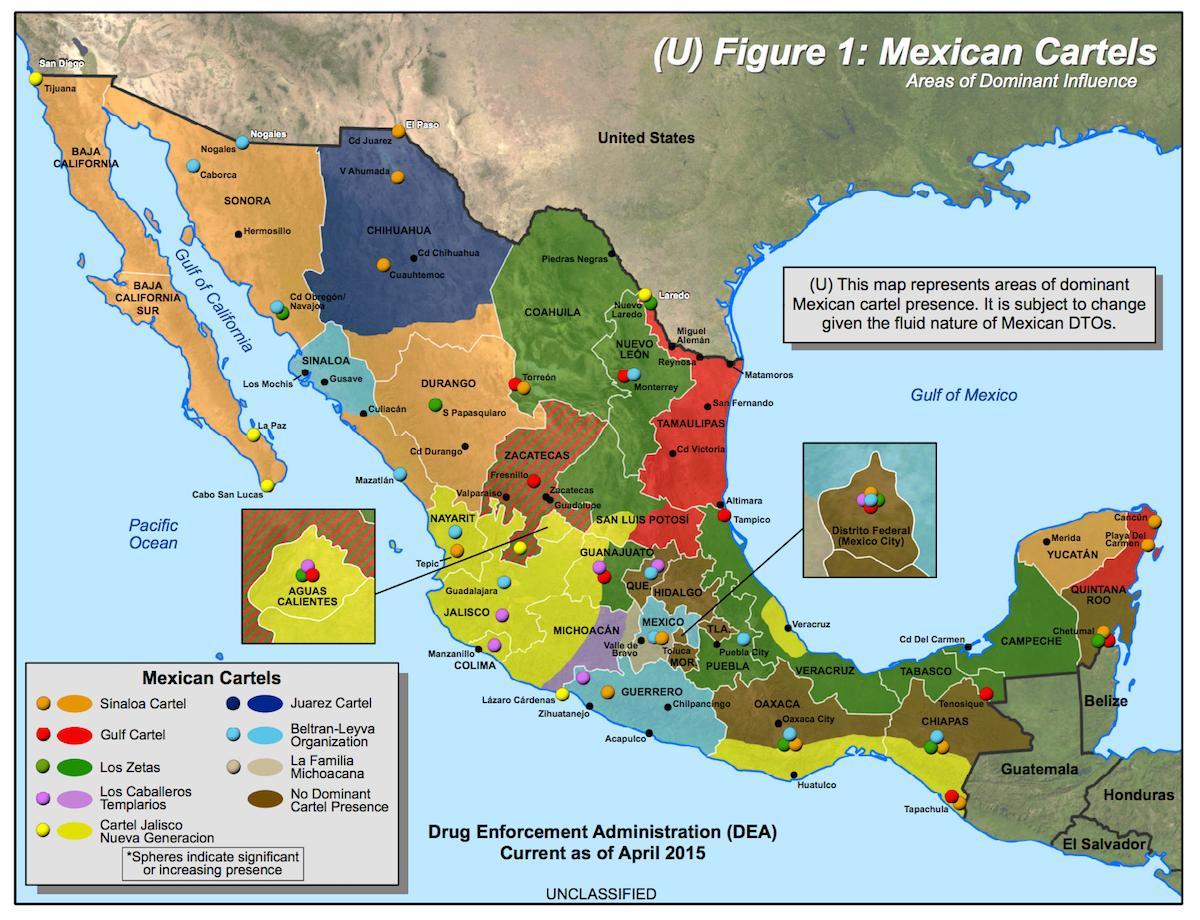 cartelul mexican hartă