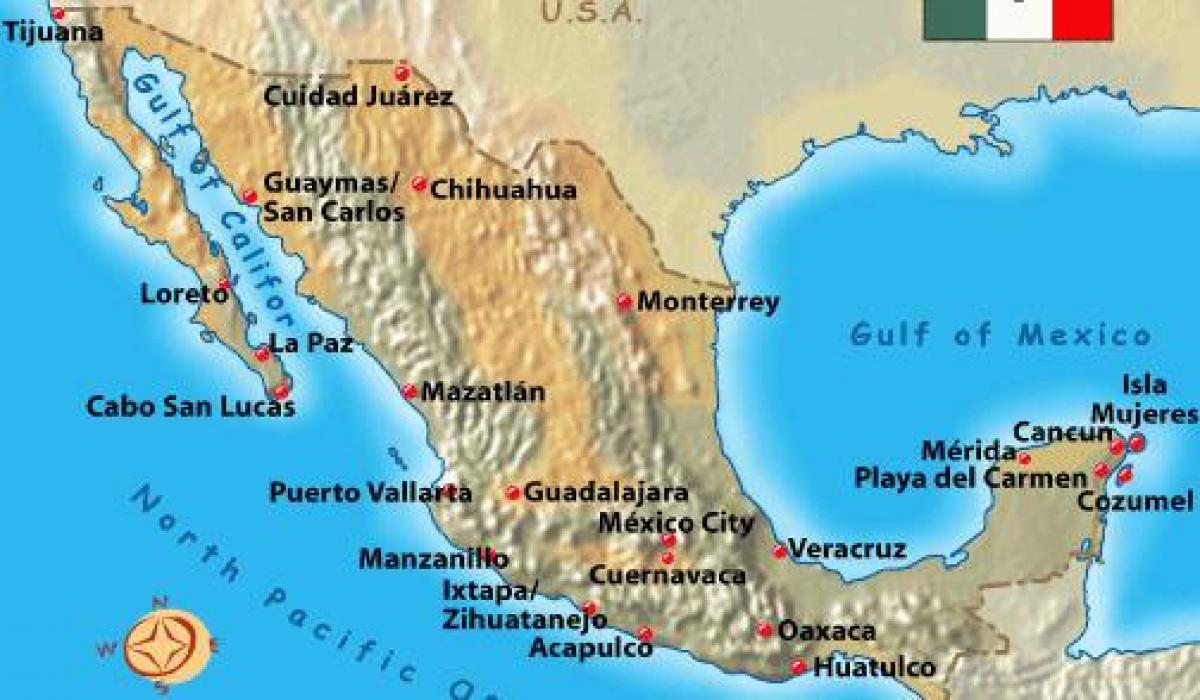 Mexic destinații de vacanță hartă