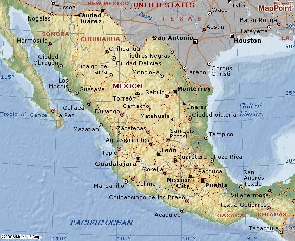 geografia Mexic hartă