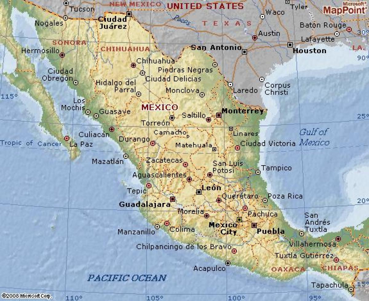 geografia Mexic hartă