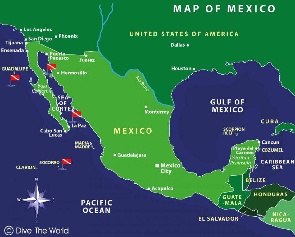 harta Mexic, insulele