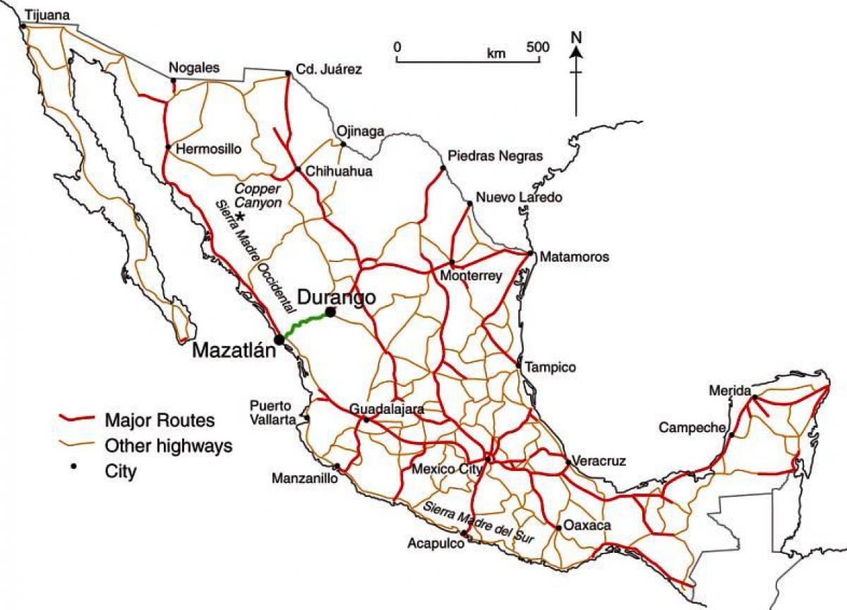 mexican toll road arată hartă