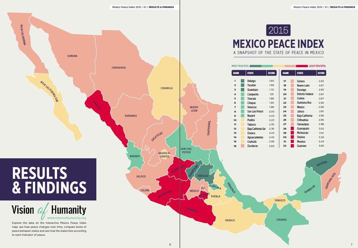 violența în Mexic hartă