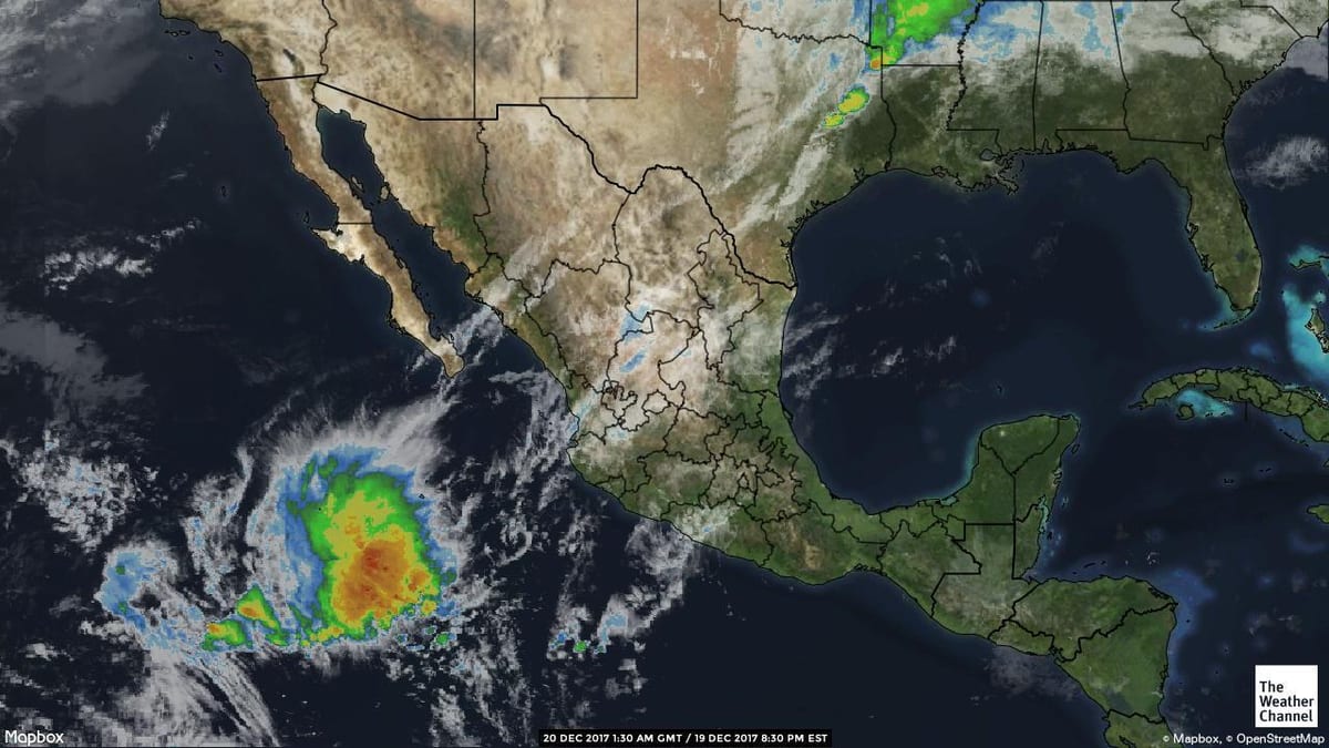 prin satelit, hartă starea vremii, Mexic