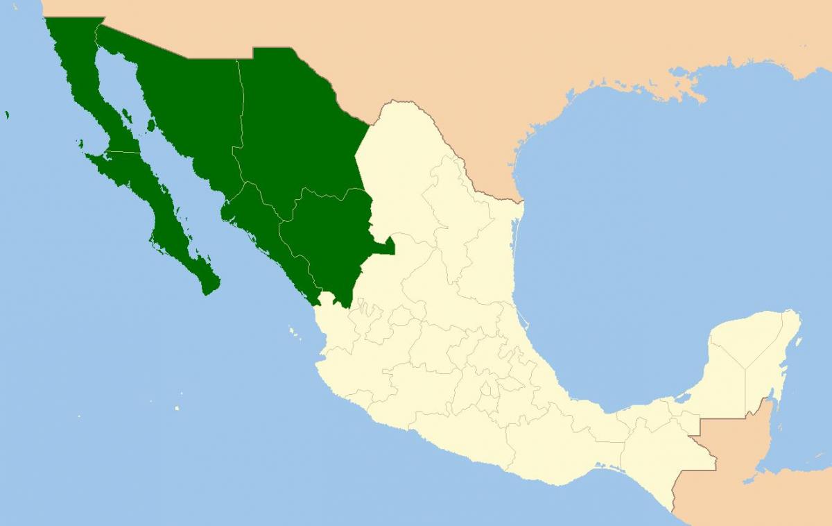 harta din nord-vestul Mexicului