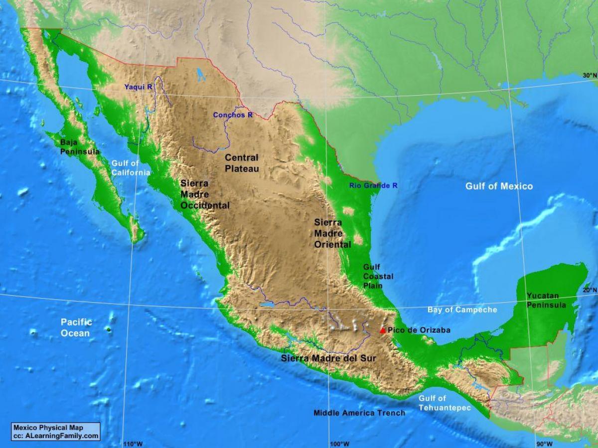 platou din Mexic hartă