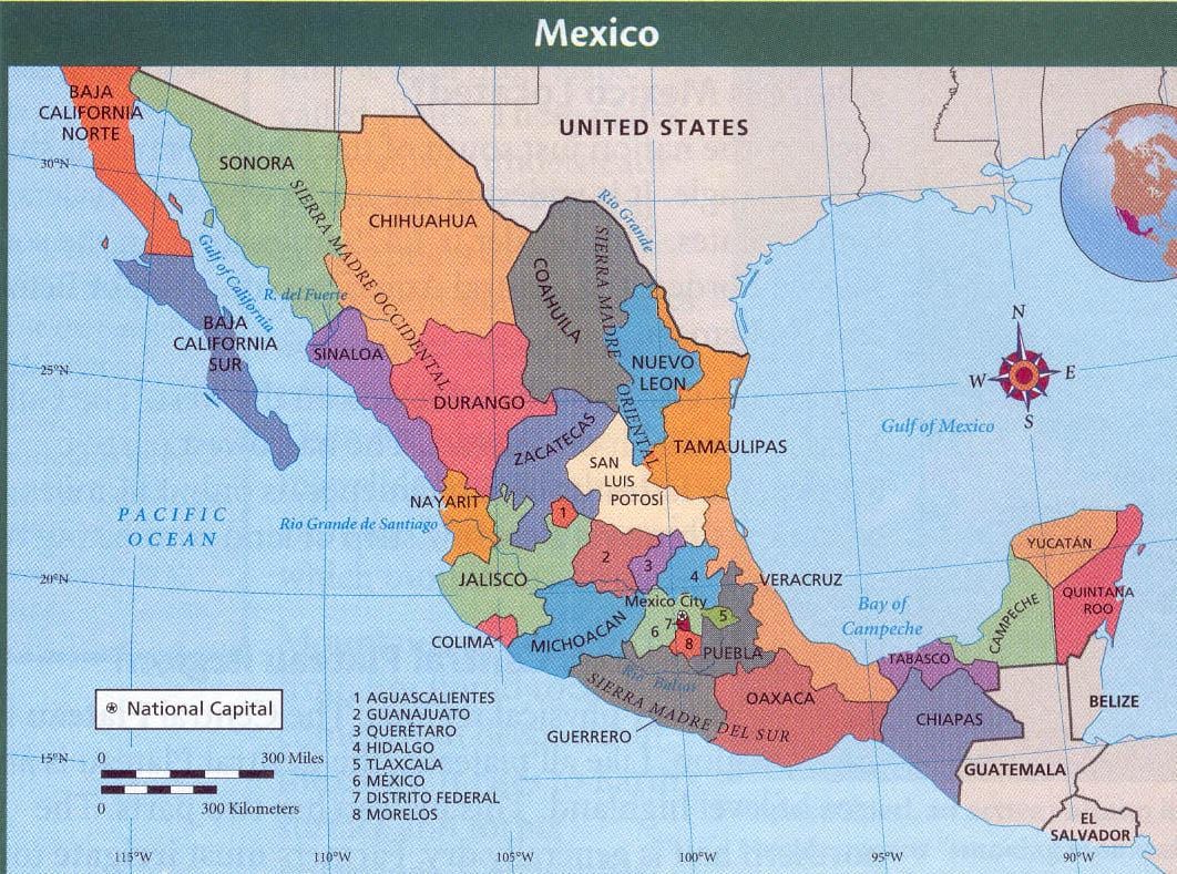 aztec Mexic hartă