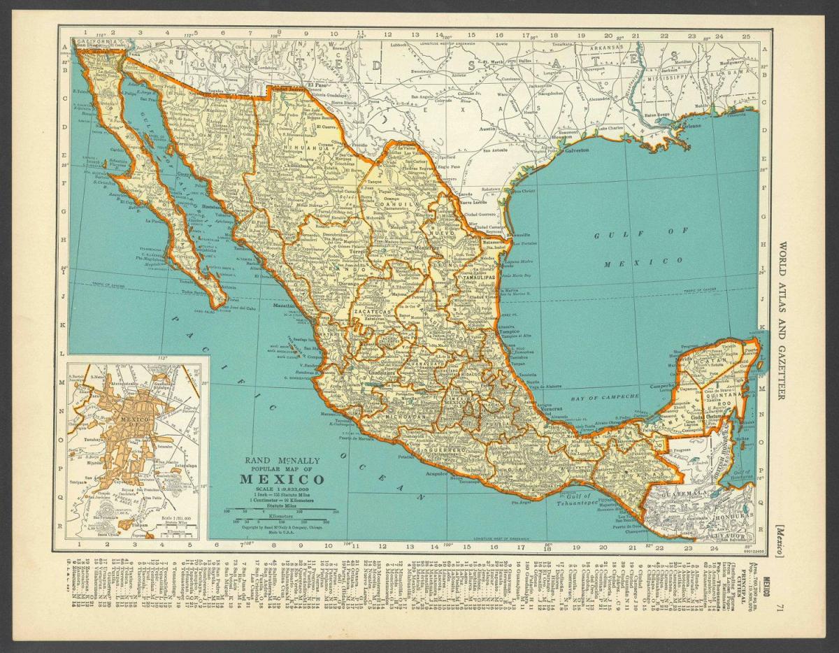 vintage harta Mexic