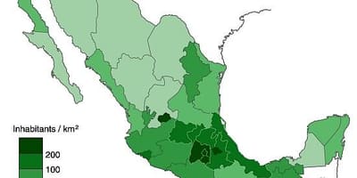 Hartă densitatea populației din Mexic