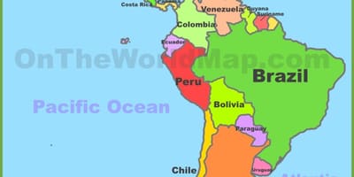 Mexic și america de sud hartă
