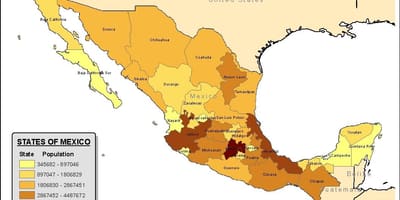 Mexic harta populației