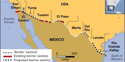 Harta de granița mexicană