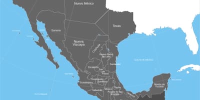 Vechi teritoriul mexican hartă