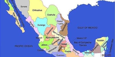 Sudul Mexicului hartă