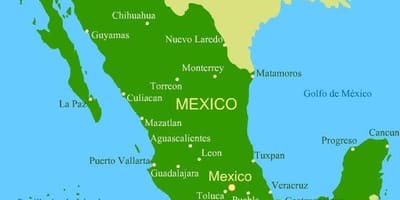 Coasta de vest a Mexicului hartă