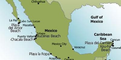 Coasta de est a Mexicului hartă