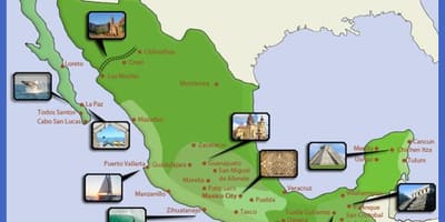 Harta Mexic destinații turistice