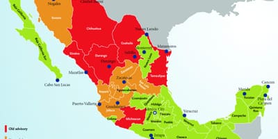 Mexic călătorie consultativ hartă