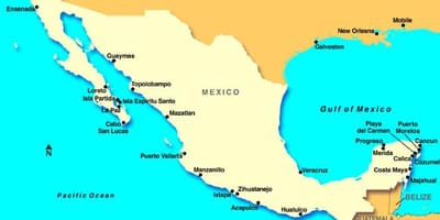 Harta Mexic croazieră porturi