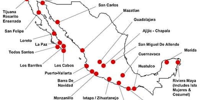 Harta Mexic destinații
