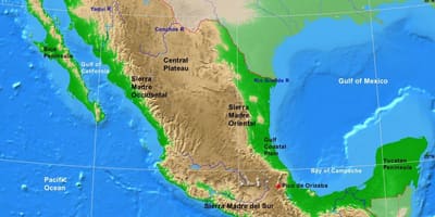 Harta Mexic forme de relief