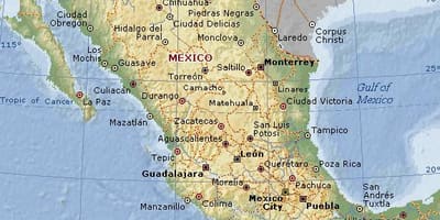 Geografia Mexic hartă