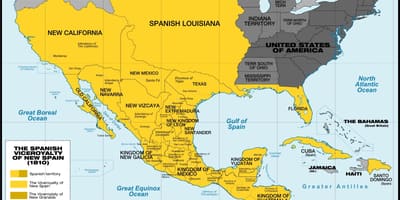 Harta Mexic, în 1800