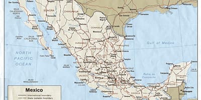 Rutiere hartă a Mexicului