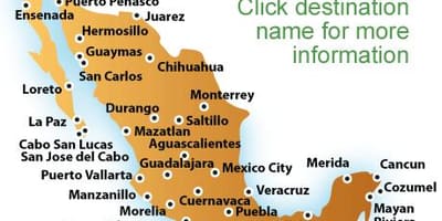 Statiuni din Mexic hartă