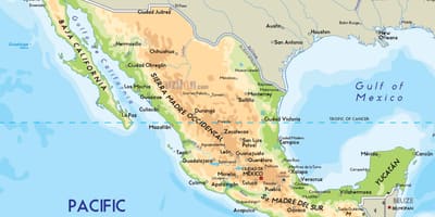 Harta munții din Mexic