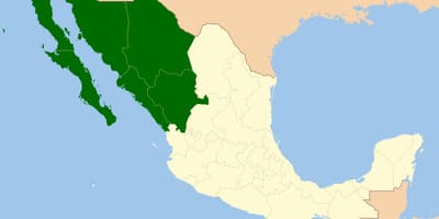 Harta din nord-vestul Mexicului