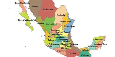 Harta Mexic provincii